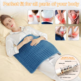 Heating Pad-Electric Heating Pads for Back,Neck,Abdomen,Moist Heated Pad for Shoulder,Knee,Hot Pad for Pain Relieve,Dry&Moist Heat & Auto Shut Off(Blue, 20''×24'')