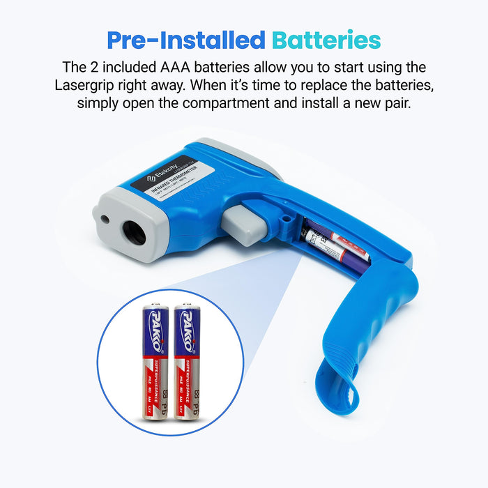 Etekcity Infrared Thermometer Upgrade 774, Heat Temperature Temp Gun for Cooking, Laser IR Surface Tool for Pizza, Griddle, Grill, HVAC, Engine, Accessories, -58°F to 842°F, Blue
