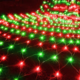 WATERGLIDE Outdoor Christmas Net Lights, 12FT x 5FT 360 LED Mesh String Light with 8 Lighting Mode, Connectable Waterproof Lights for Garden Tree Bushes, Holiday Wedding Party Decoration, Red & Green