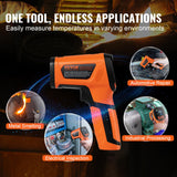 VEVOR Infrared Thermometer, -40°F~2732°F Dual Laser Temperature Gun Non-Contact, Handheld IR Heat Temperature Gun & Adjustable Emissivity for Metal Smelting/Cooking/Pizza Oven/Engine (Not for Human)