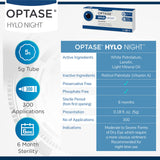 Optase HYLO Night Gel for Dry Eyes - Preservative Free Lubricant Ointment for Nighttime Dry Eye Relief from Blepharitis and Styes - .18 oz