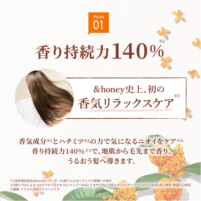 &HONEY Fleur Shampoo and Hair Treatment Pair Set, Fragrance of Osmanthus & Mimosa [Shampoo and Hair Treatment]