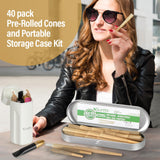 Scotte Pre-rolled Cones | 40 Pack 1-1/4 Size Rolling Papers with Tips & Packing Tube, 4 Hole Pre-rolled Cones Storage Case/Cigarette Case, Smoking Accessories Kit (40 cones+4 hole case)