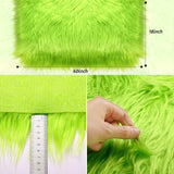 Faux Fur Fabric Christmas Fluffy Fuzzy Craft Shaggy Synthetic Plush Patch Sewing Fur Cuts for DIY Halloween Winter Costume Gnome Beard Miniature Dolls Costume Rugs Mats (Green,60 x 18 Inch)