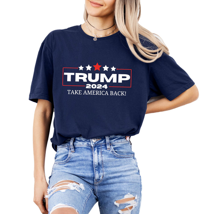 Trump 2024 Take America Back T-shirt, Navy Shirt for Women and Men, Political Shirt, Vote Trump Shirt, Trump Tee Shirts Men and Women, Trump Apparel, Election Shirt