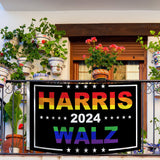 Kamala Harris Waltz 2024 Flags Lgbt Gay Pride RainBow Flag 3X5Ft Kamala Harris for President Flag Harris Tim Waltz for the people Flag for Yard Garden Decor