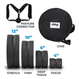 Chirp Ultimate Back + Neck Bundle, 4-Pack Wheel Roller Set with Carrying Case & Posture Corrector, Includes Focus, Deep Tissue, Firm, & Gentle Wheels, Supports Up to 500 lbs.