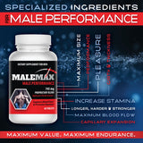 MaleMax Edge Enlargement Pills- Boost Up to 3 Inches Fast- Amplify Male Size- Extend in Length, Engorge in Girth- Stamina Multiplier- 60 Tablets