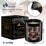 MELONY Massage Oil Candle | Great for Calming, Soothing and to Relax | with Natural Soy Wax | 8.1oz (Chocolate Whiskey)
