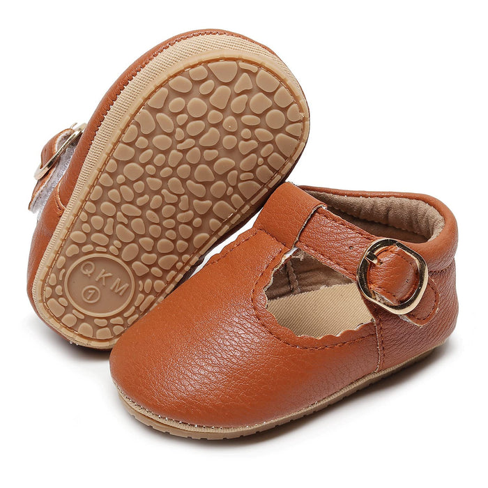 HONGTEYA Infant Baby Girls Mary Jane Flats Non Slip for Toddler First Walkers Soft Sole PU Leather Crib Shoes Sneaker Wedding Party Christmas Princess Dress Shoes Baby Moccasins Girls