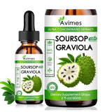 Graviola Soursop Oil Drop Liquid Extract for Cellular Health Renewal, Immune Enhancement, Stress Relief, Liver Support Sleep Improvement, Soursop Herbal Bitters, No Sugar/Gluten, Natural Taste 2 Oz