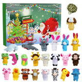 Christmas Advent Calendar 2024 for Kids 24 Days Christmas Countdown Calendar with 24 Pcs Animal Finger Puppets Plush Toys Christmas Party Favors Xmas Gifts for Toddler Boys Girls Children Teens