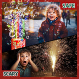 Fireworks Bubble Machine (20 Holes) with Dazzling RGB LED Lights, Automatic Sparklers Bubbles Toy, Bubble Blower for Kids Toddlers, Party Birthday Wedding Christmas Chinese New Year Decorations