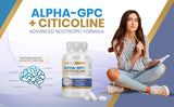 Maximize Within Alpha GPC + Citicoline 60 Ct, 1600mg Concentrated Formula- 99%+Highly Purified & Bioavailable Nootropic-Cognitive Enhancer, Supports Memory, Brain Function, Boosts Focus, Mood & Energy