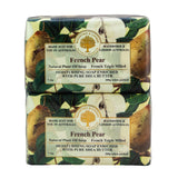 Wavertree & London French Pear Scented Natural Soap (2 Bars), 7oz Moisturizing French Triple Milled Soap Bars enriched with shea butter - Pure Plant Oil Bath & Body Soap for All Skin Types