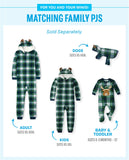 The Children's Place unisex baby Family Matching Christmas Holiday Fleece Pajamas Sets, Adult, Big Kid, Toddler, Wearable Blanket, Moose Plaid, X-Small US