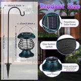 Qualirey Solar Bug Zapper Outdoor Waterproof Mosquito Repellent Outdoor Solar Mosquito Zapper Plastic Ring Bug Lights Insect Mosquito Killer Lamp (Teal Bronze,2 Pcs)