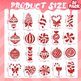 Tondiamo 20 Pcs Christmas Diamond Painting Keychain Kits 5D DIY Diamond Art Pendants Double Sided Candy Cane Hanging Diamond Painting Key Chains for Christmas Party Decoration Kids DIY Ornaments