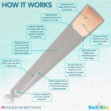 BackBliss Easy Reach Lotion Applicator for Backs - Made in Britain for Men and Women Clear