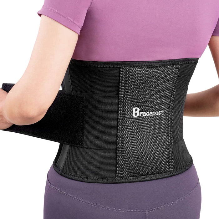 Bracepost Back Brace for Women & Men Lower Back Pain Relief with Biomimetic Widened Aluminum Plate, Breathable and Adjustable Lumbar Support Belt for Herniated Disc, Sciatica, Regular (Waist:37"-48")