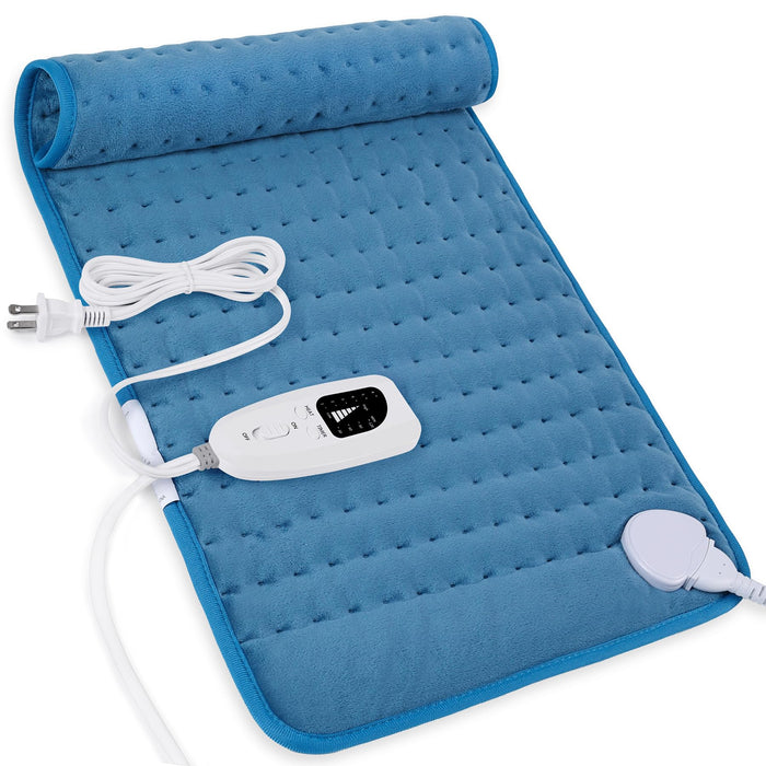 Heating Pad-Electric Heating Pads for Back,Neck,Abdomen,Moist Heated Pad for Shoulder,Knee,Hot Pad for Pain Relieve,Dry&Moist Heat & Auto Shut Off(Blue, 12''×24'')