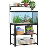 GDLF 40-50 Gallon Fish Tank Stand with Plant Shelf Metal Aquarium Stand with Storage Shelf 36.6" x 18.5" Tabletop Fits Turtle Tank, Reptile Tank or Bearded Dragon Tank