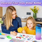 Decorate Your Own Water Bottle Kits for Girls - Kids Water Bottle Birthday Gifts for 4 5 6 7 8-12 Year Old Girl DIY Mermaid Birthday Decorations Arts and Crafts for Kids Ages 6-8 Girls Christmas Gift