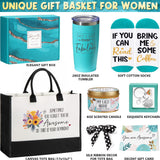 Birthday Gifts for Women Friendship, Inspirational Self Care Gifts Basket for Women Thank You Gifts, Unique Christmas Gifts for Mom Her Best Friend Sister Coworker Boss Day Nurse Teacher with Tote Bag