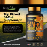 Nutrivive™ SAM-e Supplement 1000mg - 60 Capsules of Same Supplements - Money Back Guaranteed