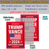 NASIAN Trump Vance 2024 Garden Flag Take America Back Garden Flag Trump Vance 2024 Yard Signs Patriotic American Garden Flags for Outside 12x18 Double Sided Outdoor House Lawn Decorations Banner