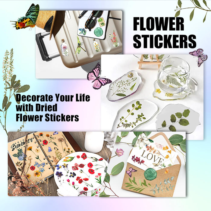 Arme Flower Stickers for Scrapbooking(1466+ Pieces, 110 Sheets), Floral Sticker, Pressed Flower Sticker, Valentine's Day Journaling Stickers for Scrapbooking Supplies, Junk Journal Supplies