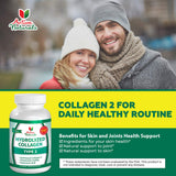 Activa Naturals Collagen Type 2 Hydrolyzed Supplement with Chondroitin and Hyaluronic - 120 Veg. Caps