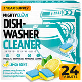 Dishwasher Cleaner And Deodorizer 24 Pack - 1 Year Supply Deep Clean Dishwasher Cleaner Tablets, Septic Safe Dishwasher Cleaning Tablets, Dish Washer Cleaner To Remove Limescale, Mineral Buildup, Odor