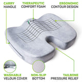 Seat Cushion for Desk Chair - Back Pain, Tailbone Relief, Coccyx, Butt, Hip Support - Ergonomic Office Chair Sciatica Car Pillow