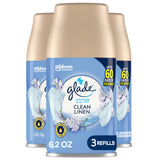 Glade Automatic Spray Air Freshener Refill, Scented Air Freshener for Home and Bathroom, Clean Linen, 6.2 Oz, 3 Count