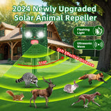 1Pcs Ultrasonic Animal Repellent Outdoor Solar Animal Repeller with Motion Sensor&LED Strobe Light Waterproof Cat Repellent Deer Repellent Devices Dog Deterrent Skunk Repellent for Yard Farm