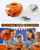 JUSTOTRY Pumpkin Carving Kit with Hammer Safe for kids, Halloween Pumpkin Carving Tools, Durable Stainless Steel Non-knife Pumpkin Carving Stencils, Pumpkin Carving Set for Adults, 23 PCS