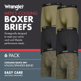 Wrangler Mens Boxer Brief Underwear 6" Inseam for Men Pack of 6 (Small, Olive/Black/Heather Green)