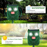 1Pcs Ultrasonic Animal Repellent Outdoor Solar Animal Repeller with Motion Sensor&LED Strobe Light Waterproof Cat Repellent Deer Repellent Devices Dog Deterrent Skunk Repellent for Yard Farm