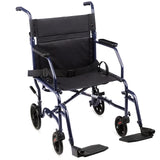 Carex Transport Wheelchair With 19 inch Seat - Folding Transport Chair with Foot Rests - Foldable Wheel Chair and Lightweight Folding Wheelchair for Storage and Travel