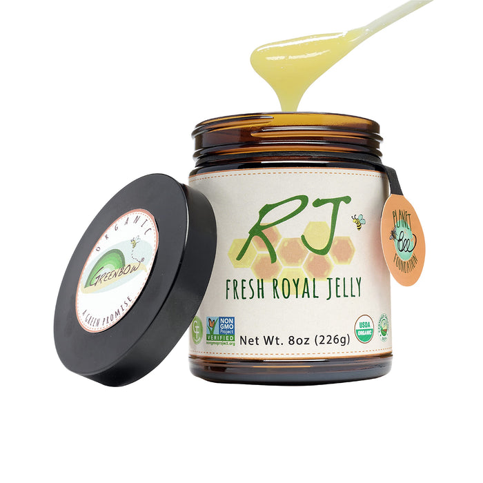 Greenbow Organic Fresh Royal Jelly - 100% USDA Certified Organic, Non-GMO, Halal, Pure, Gluten Free - One of The Most Nutrition Packed - (226g)