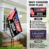 President Trump Flag 3x5 FT Trump 2024 Flag Make America Great Again Banner Indoor Outdoor 1 Ply With Vivid Patriotic Colors Design UV & Fade Resistant 2 Brass Grommets