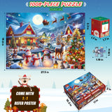 Jigsaw Puzzle Advent Calendar 2024 for Kids and Adults- 1008 Pieces Puzzle 24 Days Christmas Countdown Calendar Family Game Christmas Gifts for Kids Adults - Santa's Secret Village(27.56 x 19.68 Inch)