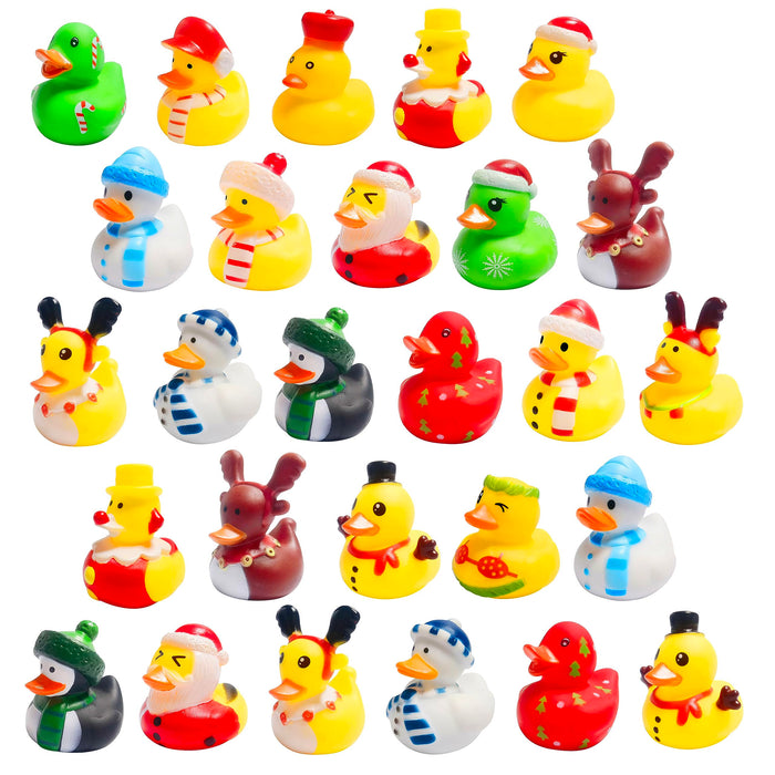 27 PCS Christmas Rubber Ducks Baby Showers Accessories Jeep Bath Toys for Kids Christmas Party Favors,Gift Exchange,Christmas Stocking Stuffers(Christmas)