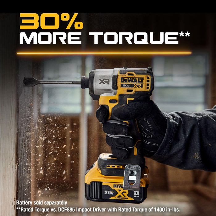 DEWALT 20V MAX XR Impact Driver, Brushless, 1/4", 3-Speed, Bare Tool Only (DCF845B)