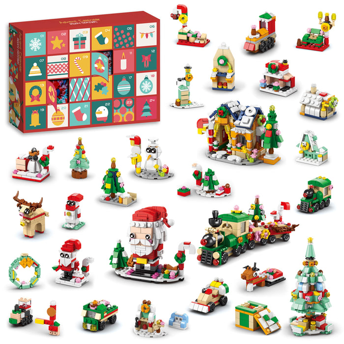 QIFUN Advent Calendar 2024 Building Set, 24 Days Christmas Calendar Countdown 6 In 1 Building Blocks, Holiday Christmas Gifts for Kids Teens Adults (1123 PCS)