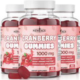 NEW AGE Cranberry Gummies Urinary Tract Health Gummies 1000mg - Supports Bladder, Kidney, UTI - Vegetarian (Cranberry 180 Gummies)