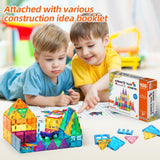 Magnetic Tiles, 100PCS Magnetic Building Blocks for Kids, Magnet 3D Montessori Kids Toy Set, Building Construction Educational STEM Toys for 3+ Year Old Boys and Girls Christmas Birthday Gifts