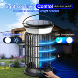 Solar Bug Zapper Outdoor, Cordless Mosquito Zapper, 4000mAh Rechargeable Bug Zapper, Electric Fly Zapper, Smart Auto ON/OFF Insect Zapper with 5 Modes for Outdoor, Patio, Kitchen, Bedroom